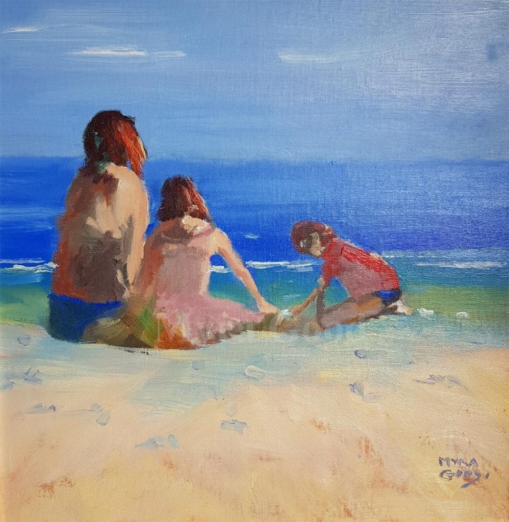 At The Beach With Mum by artist Myra Good