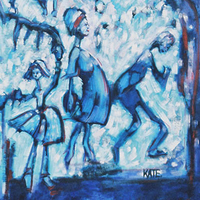 Blue artwork by Kate Moore