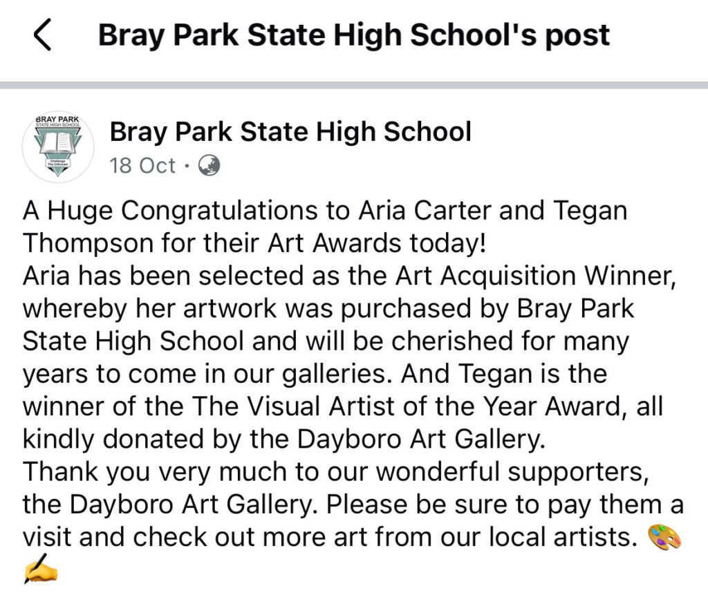 the BPSHS Visual Artist of the Year Award 3